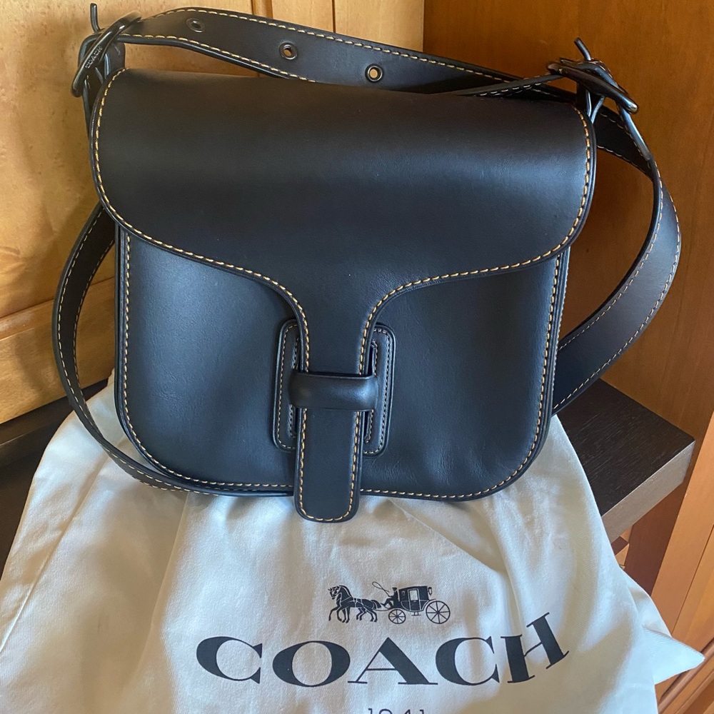 COACH Courier Glovetanned “Archive Collection”Leather Shoulder Bag